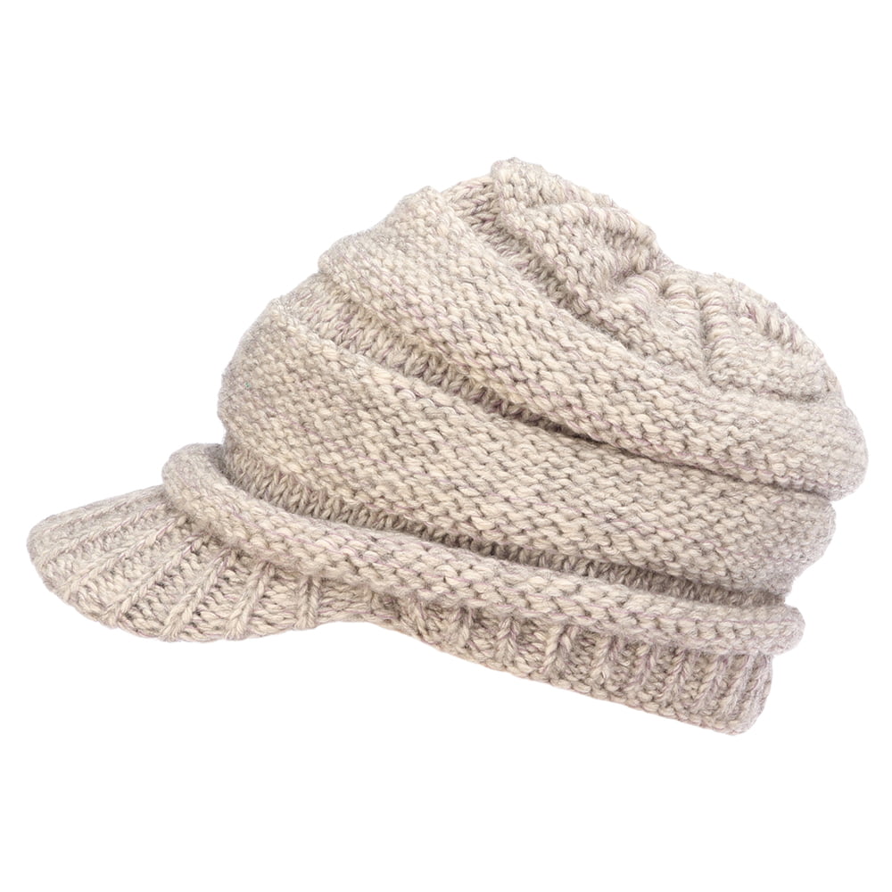 Gorro Beanie con visera Sherman de mezcla de cachemira de Scala - Avena