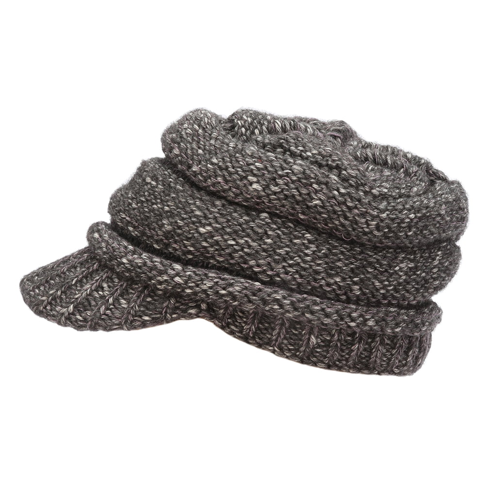 Gorro Beanie con visera Sherman de mezcla de cachemira de Scala - Gris