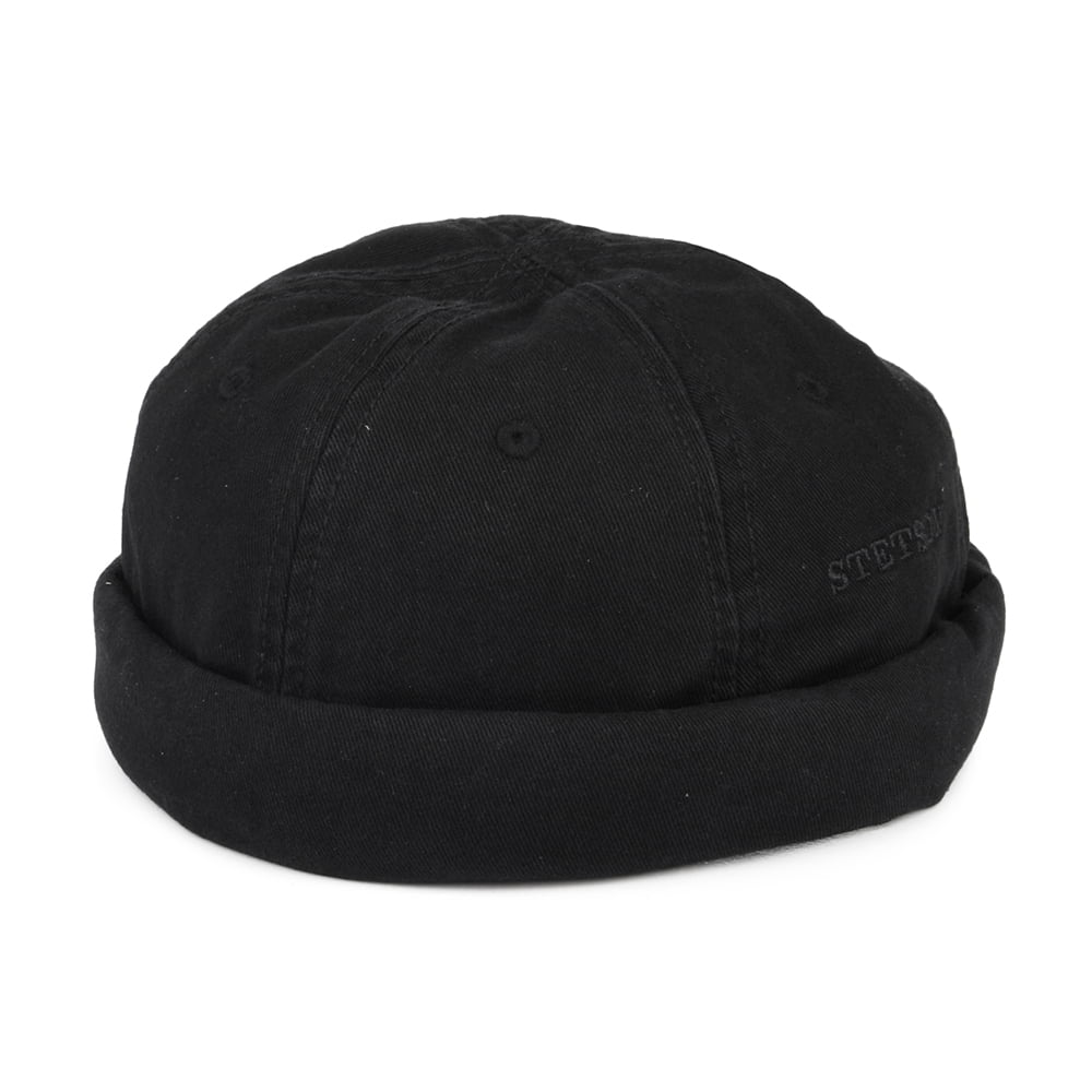 Gorro Beanie Docker de algodón de Stetson - Negro