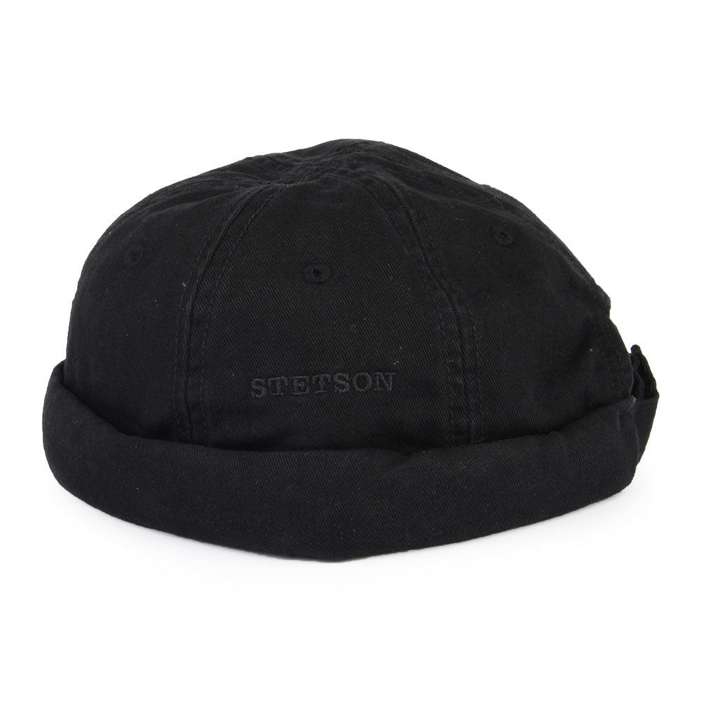 Gorro Beanie Docker de algodón de Stetson - Negro