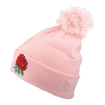 Gorro con pompón con vuelta Rugby Football Union de New Era - Rosa