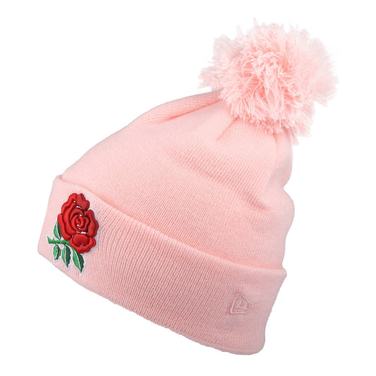Gorro con pompón con vuelta Rugby Football Union de New Era - Rosa