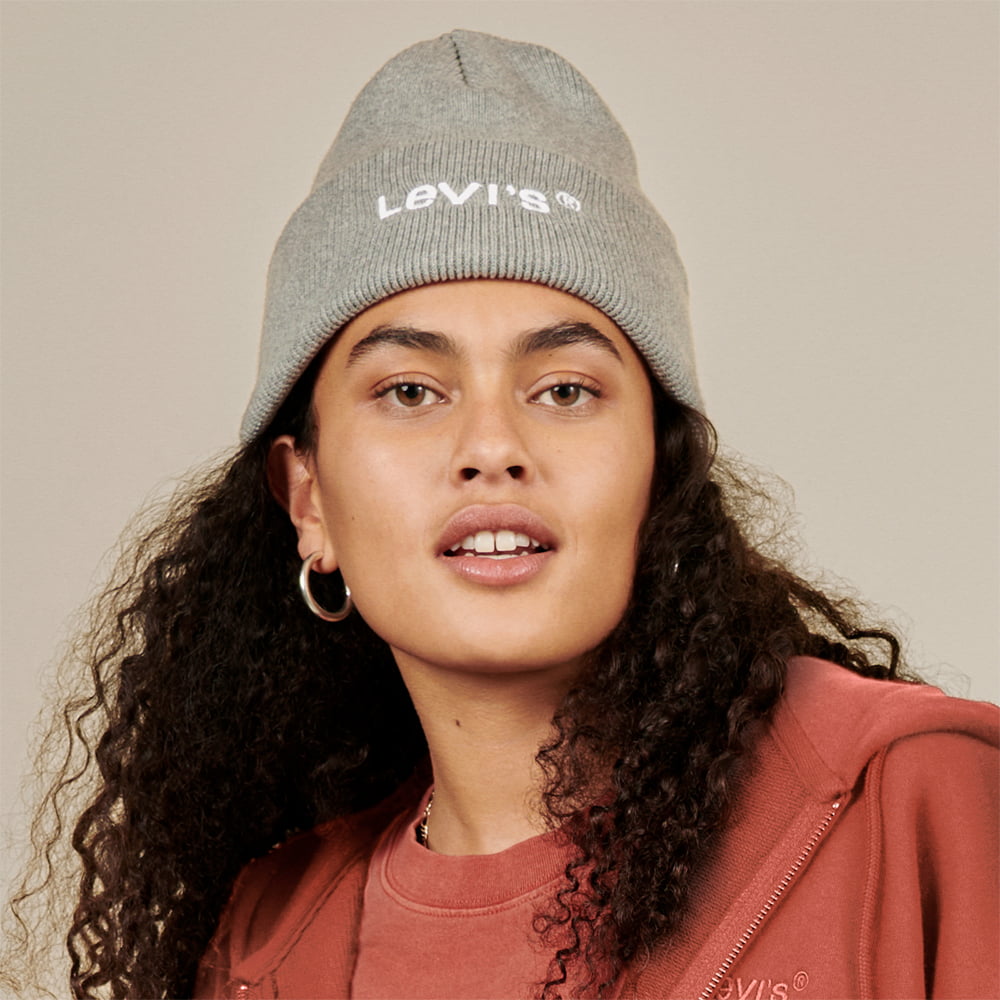 Gorro Beanie Wordmark reciclado con vuelta de Levi's - Gris
