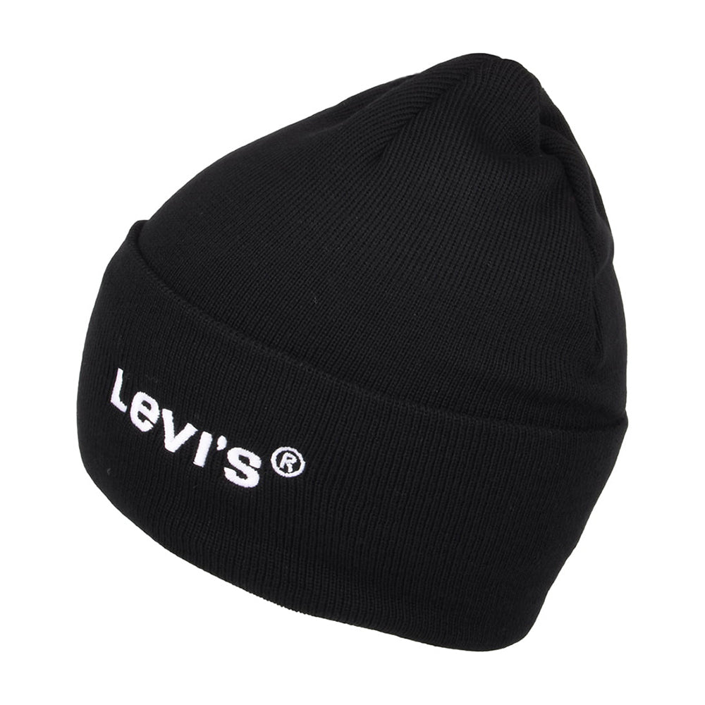 Gorro Beanie Wordmark reciclado con vuelta de Levi's - Negro