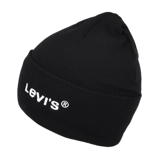 Gorro Beanie Wordmark reciclado con vuelta de Levi's - Negro