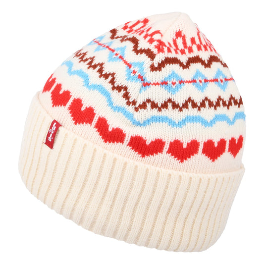 Gorro Beanie Graphic con vuelta de Levi's - Crema-Multi