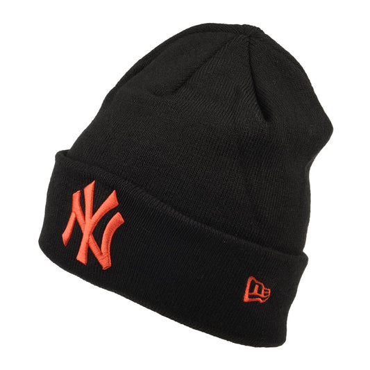 Gorro Beanie MLB League Essential Cuff Knit New York Yankees de New Era - Negro-Naranja
