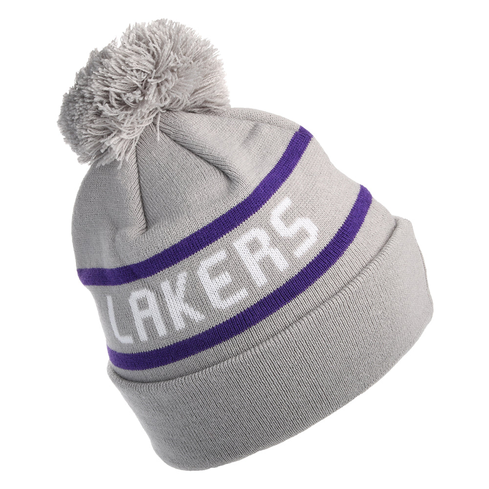 Gorro con pompón NBA Jake Cuff Knit L.A. Lakers de New Era - Gris