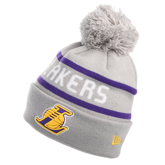 Gorro con pompón NBA Jake Cuff Knit L.A. Lakers de New Era - Gris