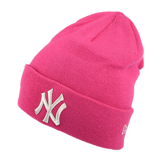 Gorro Beanie mujeres Vuelta Tejida MLB Metallic Logo New York Yankees de New Era - Rosa