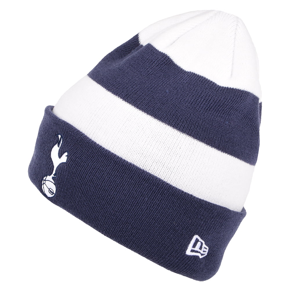 Gorro Beanie con vuelta Stripe Knit Tottenham Hotspur F.C. de New Era - Azul Marino-Blanco