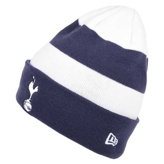 Gorro Beanie con vuelta Stripe Knit Tottenham Hotspur F.C. de New Era - Azul Marino-Blanco
