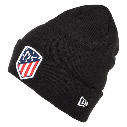 Gorro Beanie Vuelta Tejida Team Logo Atletico Madrid de New Era - Negro