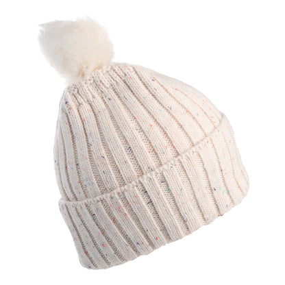 Gorro con pompón de piel sintética de Converse - Crema