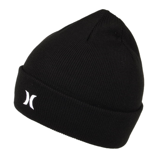 Gorro Beanie Icon con vuelta de Hurley - Negro