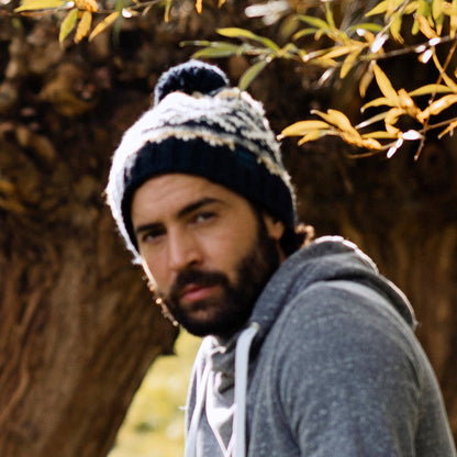 Gorro con pompón Pazo Fair Isle de Barts - Azul Marino