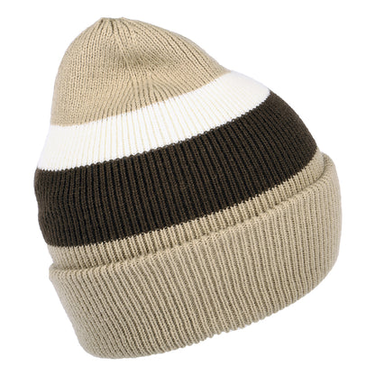Gorro Beanie Cowie Vuelta Tejida con franjas de Barts - Gris Topo-Marrón