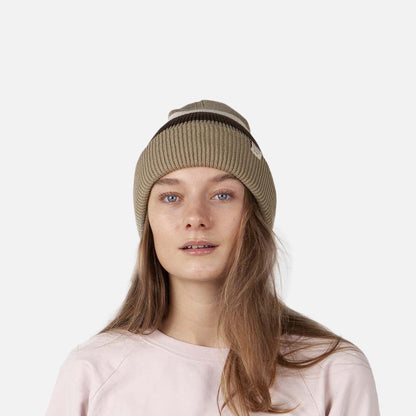 Gorro Beanie Cowie Vuelta Tejida con franjas de Barts - Gris Topo-Marrón