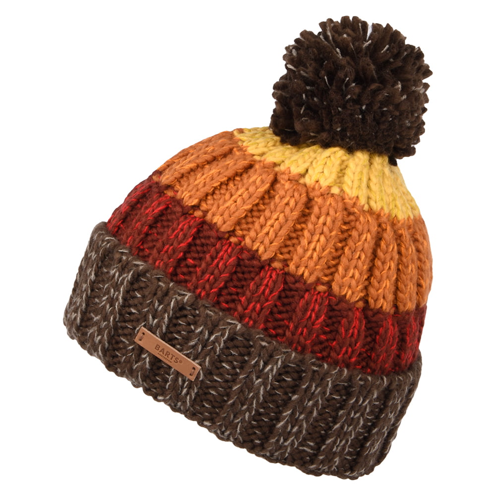 Gorro con pompón Wilhelm de Barts - Marrón-Rojo-Amarillo