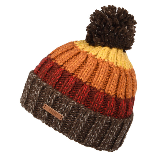 Gorro con pompón Wilhelm de Barts - Marrón-Rojo-Amarillo