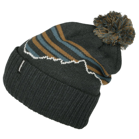 Gorro con pompón Fitz Roy Stripe Powder Town de Patagonia - Azul Ahumado