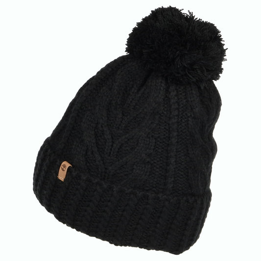 Gorro con pompón Premium de punto cable de Timberland - Negro