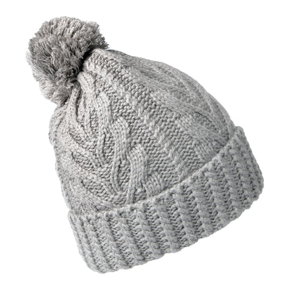 Gorro con pompón Premium de punto cable de Timberland - Gris Claro