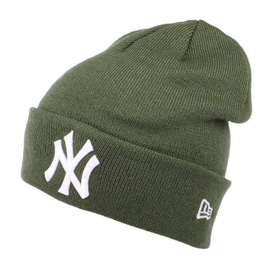 Gorro Beanie con vuelta MLB League Essential New York Yankees de New Era - Oliva-Blanco