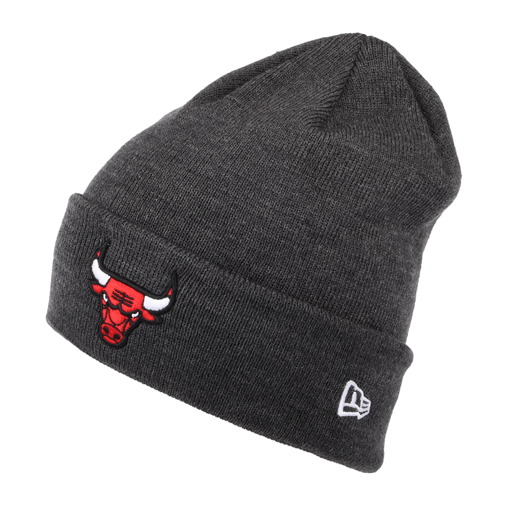 Gorro Beanie con vuelta NBA Heather Essential Chicago Bulls de New Era - Grafito