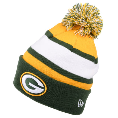 Gorro con pompón con vuelta NFL Striped Green Bay Packers de New Era - Dorado