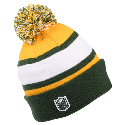 Gorro con pompón con vuelta NFL Striped Green Bay Packers de New Era - Dorado