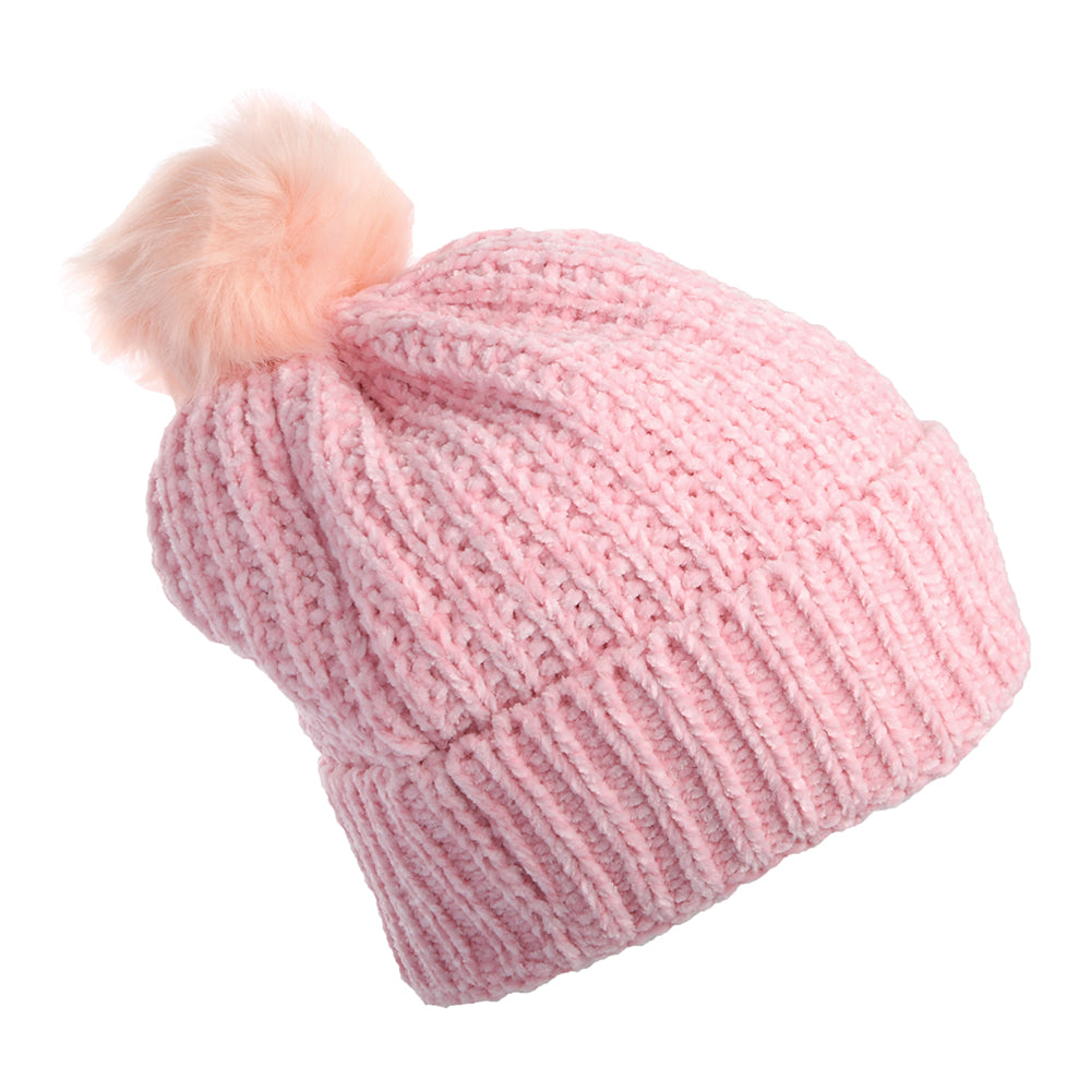 Gorro con pompón mujeres de Chenille MLB Winterized New York Yankees de New Era - Rosa Claro