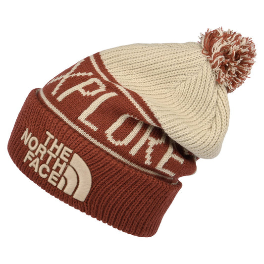 Gorro con pompón Retro TNF Pompón de The North Face - Rojo-Beige Arena