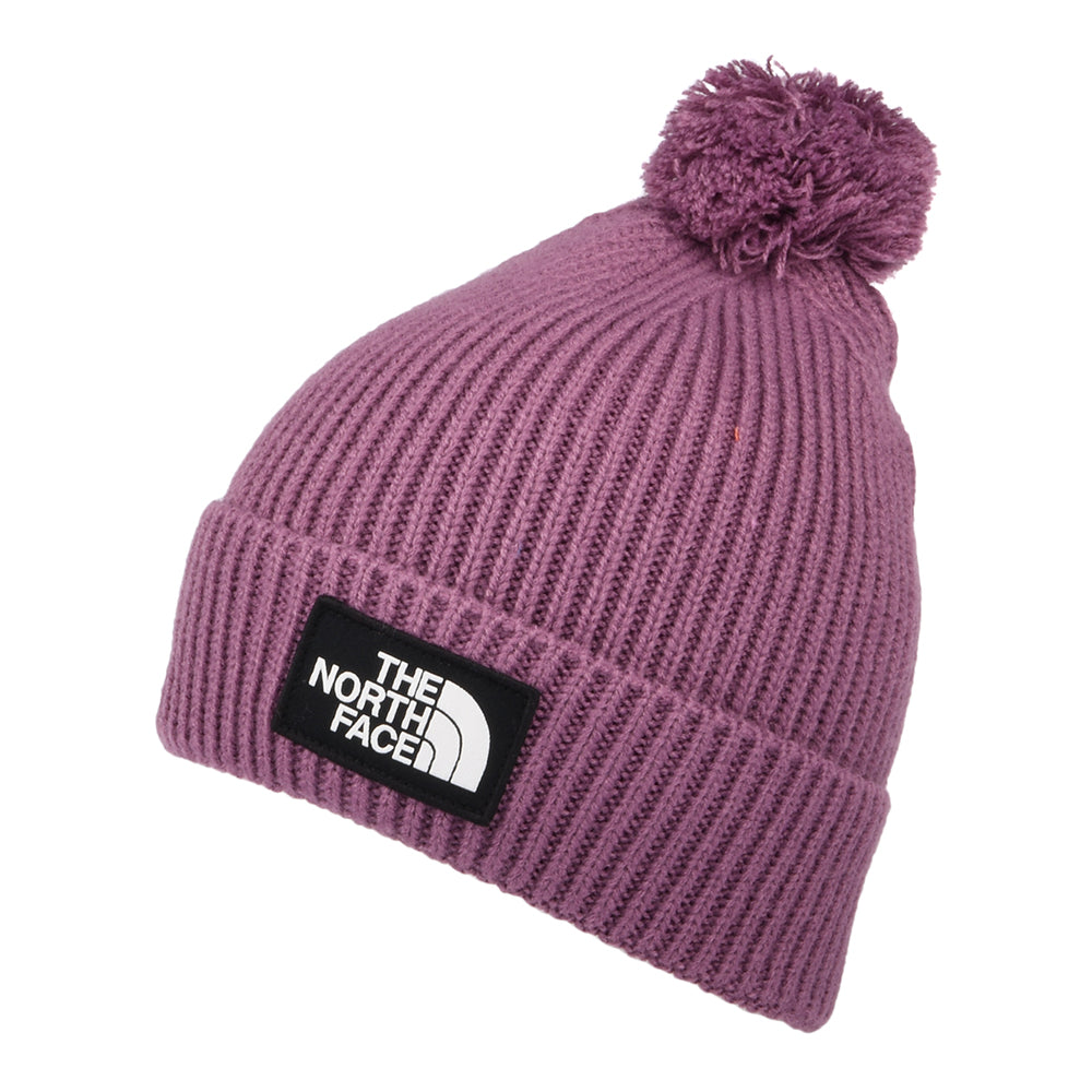 Gorro con Pompón Logo Box de The North Face - Morado
