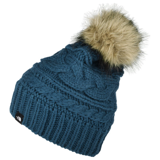 Gorro con pompón de piel sintética Triple Cable de The North Face - Azul