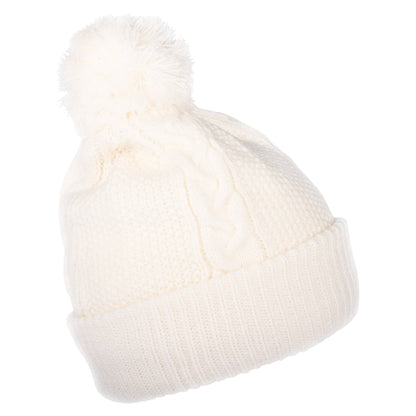 Gorro con pompón Minna de punto cable de The North Face - Blanco