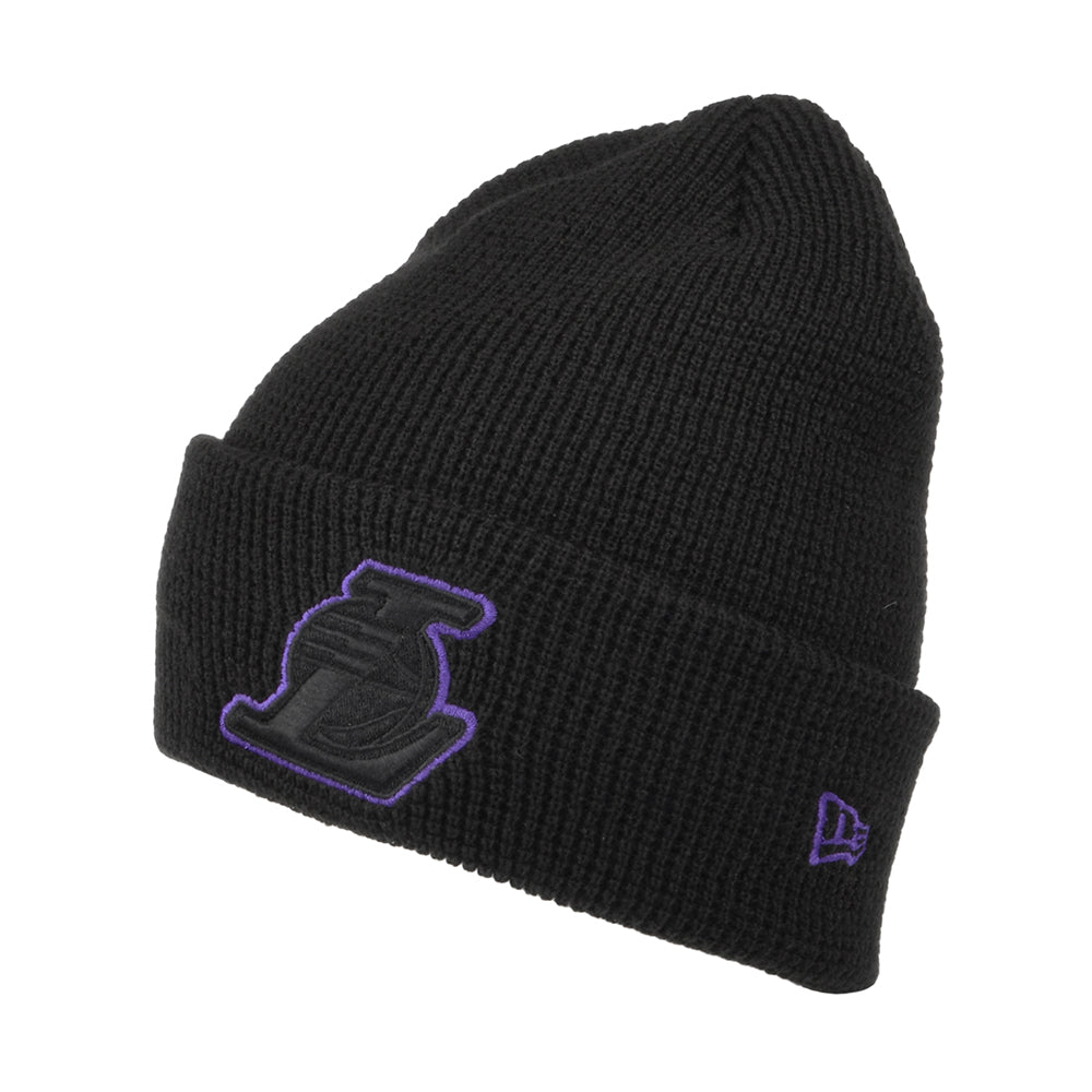 Gorro Beanie con vuelta NBA Pop Outline L.A. Lakers de New Era - Negro