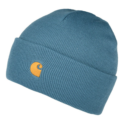 Gorro Beanie Chase con vuelta de Carhartt WIP - Azul Ártico