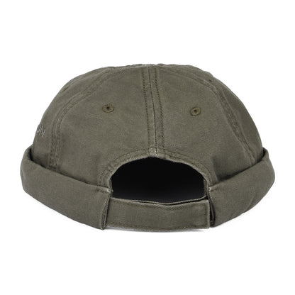 Gorro Beanie Docker de algodón de Stetson - Verde Oliva
