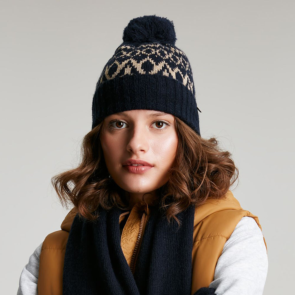 Gorro con pompón Shetland de Joules - Azul Marino
