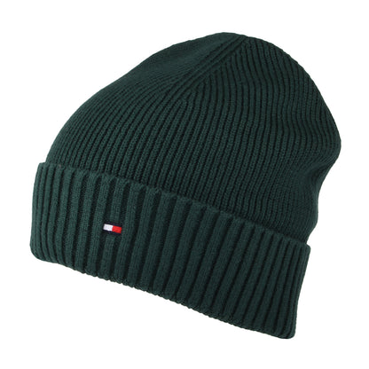 Gorro Beanie Essential Flag de algodón y cachemira de Tommy Hilfiger - Bosque