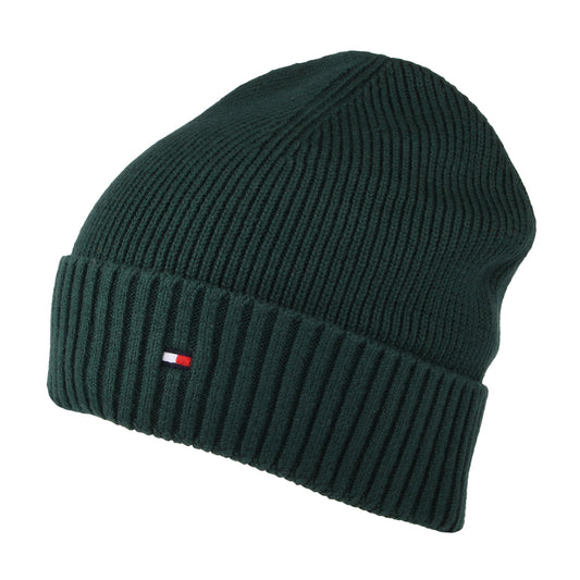 Gorro Beanie Essential Flag de algodón y cachemira de Tommy Hilfiger - Bosque