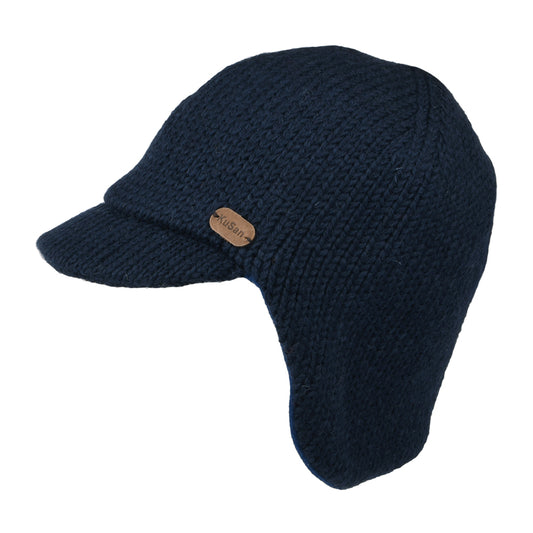 Gorro Beanie con visera Ear Warmer de Kusan - Azul Marino