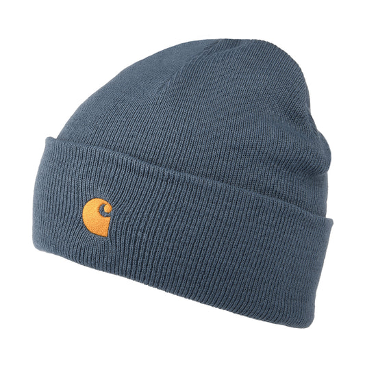 Gorro Beanie Chase con vuelta de Carhartt WIP - Azul Ahumado