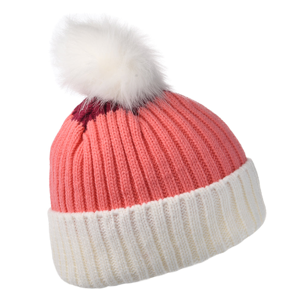 Gorro con pompón June de Hurley - Blanco-Rosa