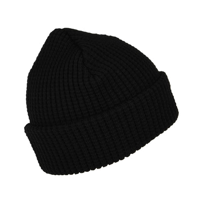 Gorro Beanie con vuelta punto gofre de New Balance - Negro