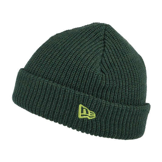 Gorro Beanie de canalé Short Cuff de New Era - Verde Oscuro
