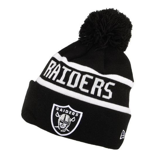 Gorro con pompón NFL Jake Cuff Las Vegas Raiders de New Era - Negro-Blanco