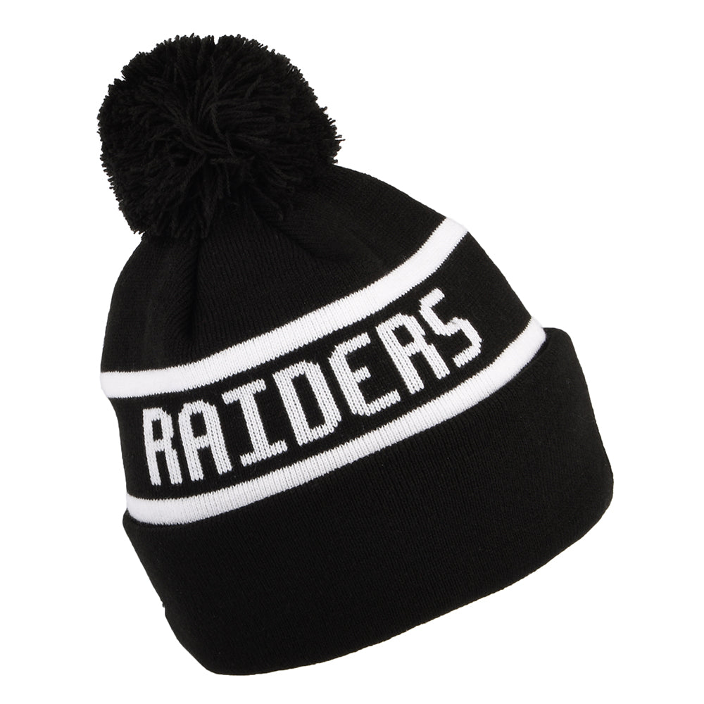 Gorro con pompón NFL Jake Cuff Las Vegas Raiders de New Era - Negro-Blanco