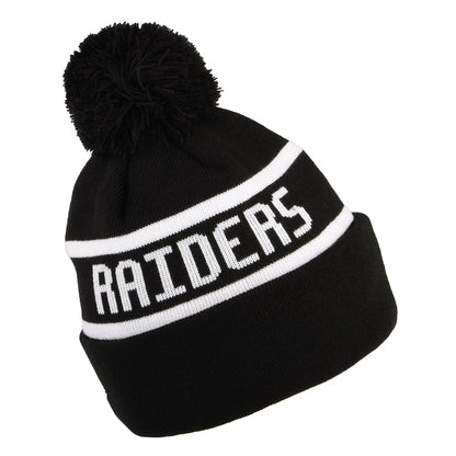 Gorro con pompón NFL Jake Cuff Las Vegas Raiders de New Era - Negro-Blanco